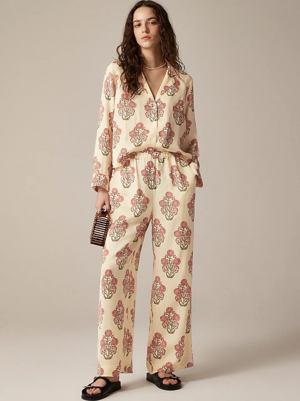 Block Printed Jcrew Cropped Straus Pants